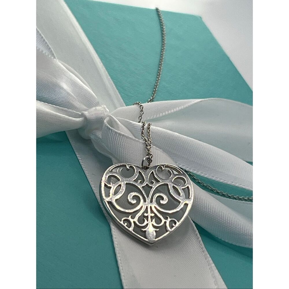 Tiffany & Co. Sterling Silver Enchant Heart Necklace - 20” - Picture 14 of 16